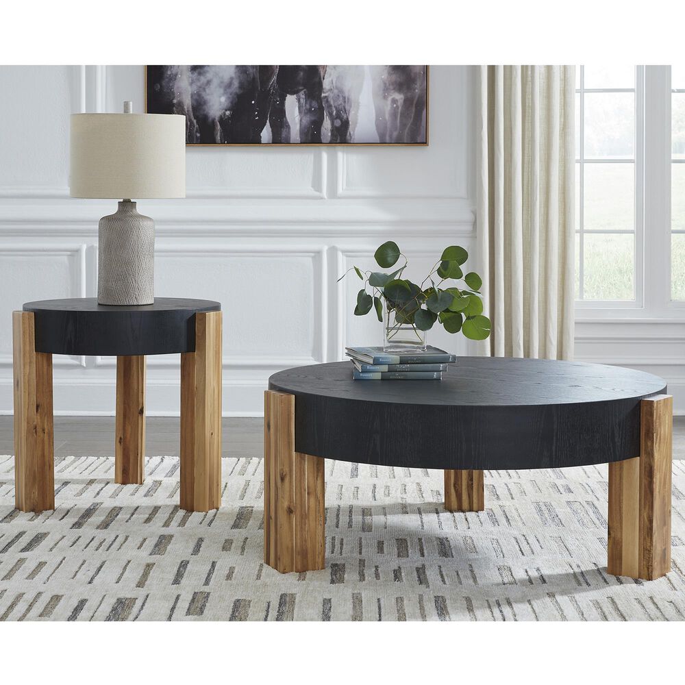 Ashley Breenmore Occasional Table Set in Black and Natural &#40;Set of 2&#41;, , large