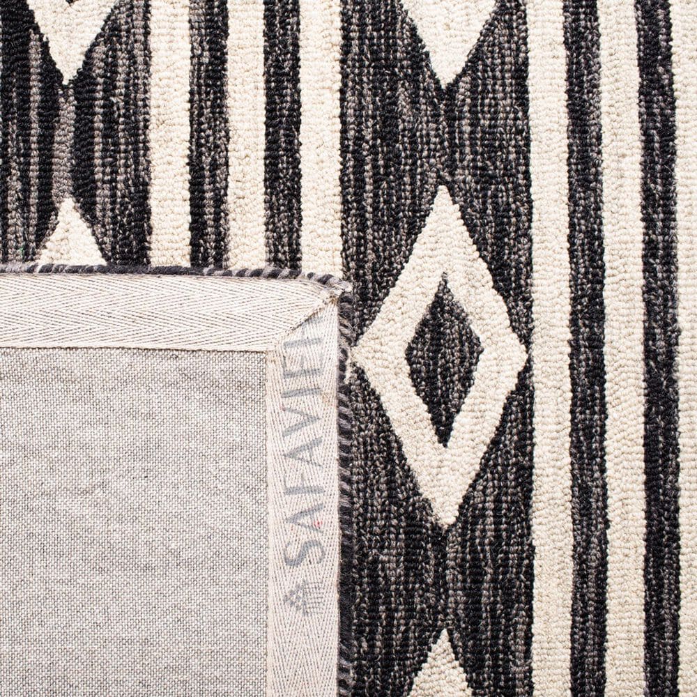 Safavieh Micro-Loop MLP153H 5&#39; Square Charcoal and Ivory Area Rug, , large