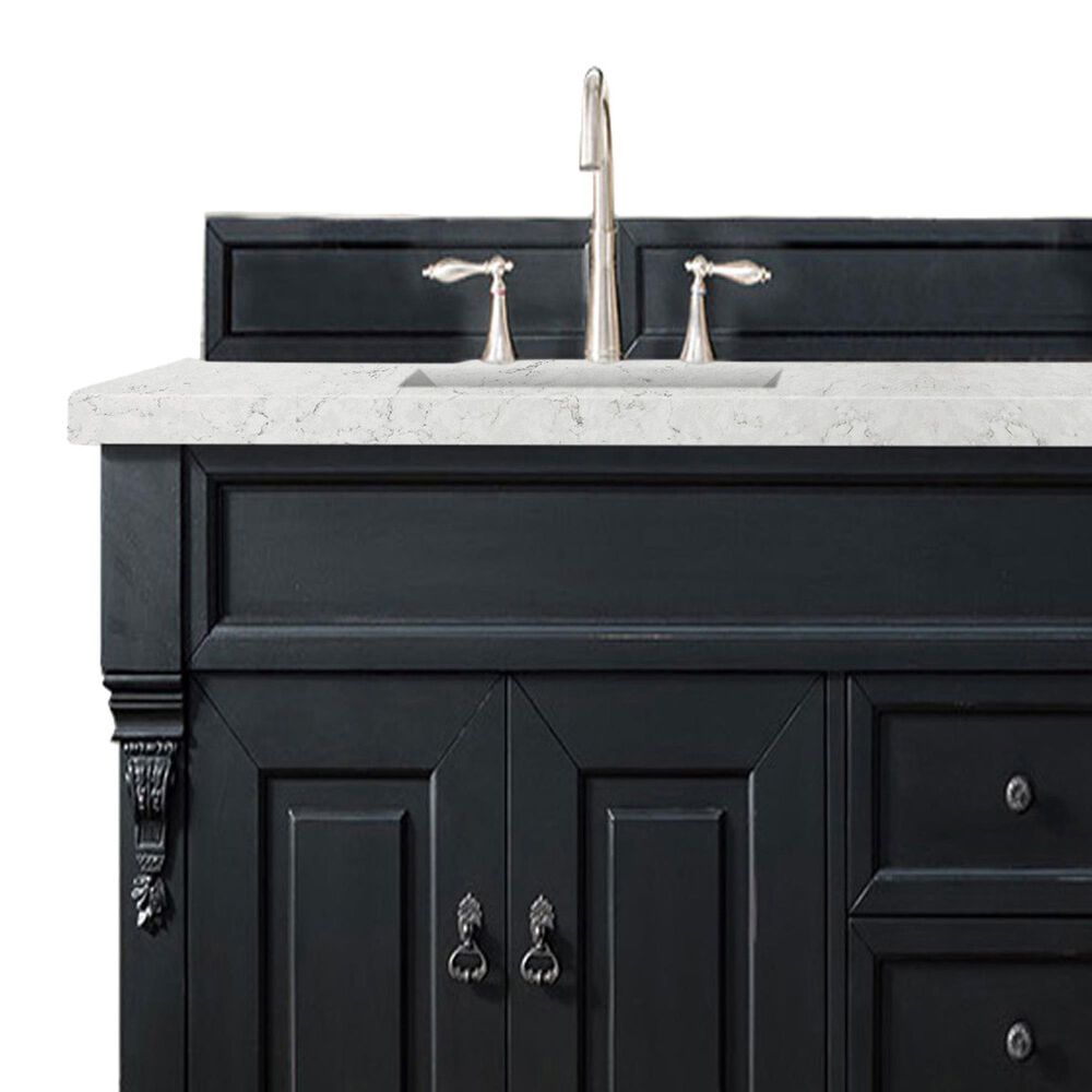 James Martin Vanities Brookfield 72&quot; Double Bathroom Vanity in Antique Black with 3 cm Eternal Jasmine Pearl Quartz Top and Rectangle Sinks, , large