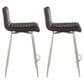 Lumisource Mason Swivel Counter Stool with Black Cushion in Stainless Steel and Walnut (Set of 2), , large