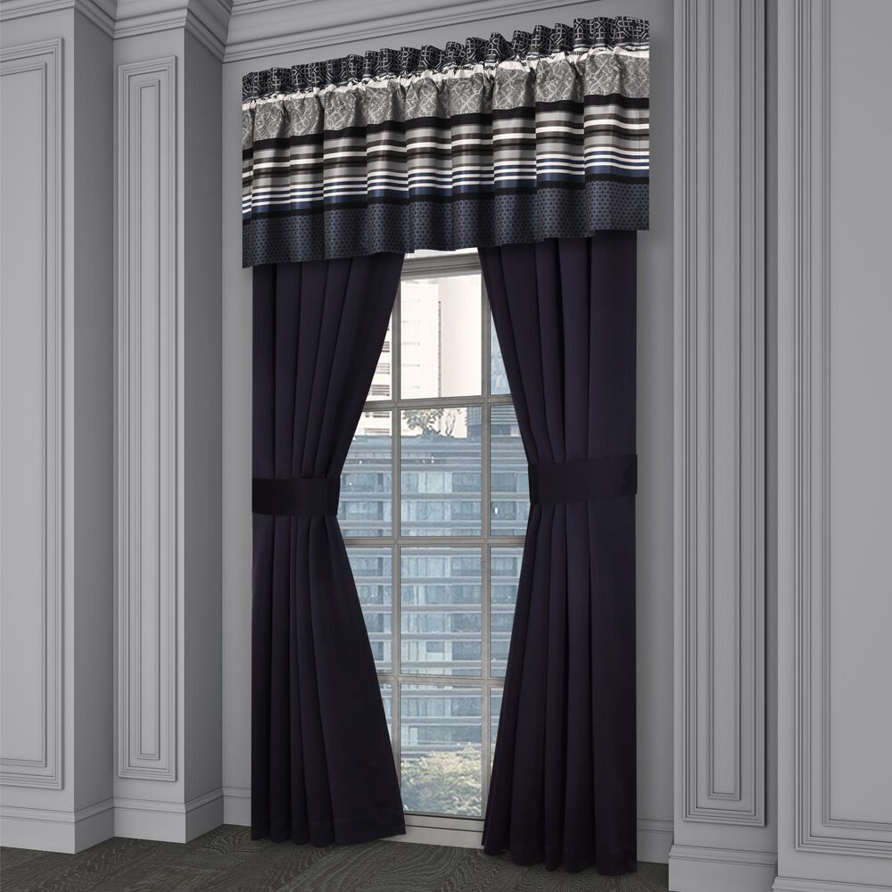 J. Queen New York Carlisle 84&quot; x 50&quot; Window Panel Pair in Indigo Blue, , large