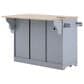 HOMLUX 59" Kitchen Island with 2 Pull Out Cabinet Organizers in Grey, , large