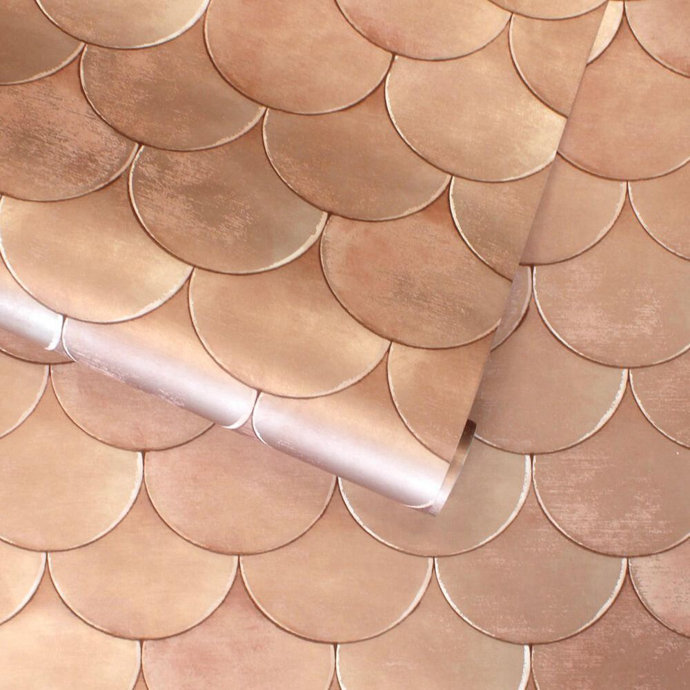 Tempaper Brass Belly 396&quot; x 20.5&quot; Peel and Stick Wallpaper in Blush, , large