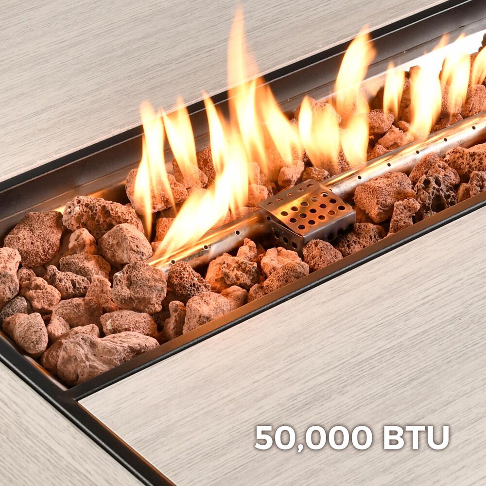 HOMLUX 42" Outdoor Propane Fire Pit Table in Black, , large