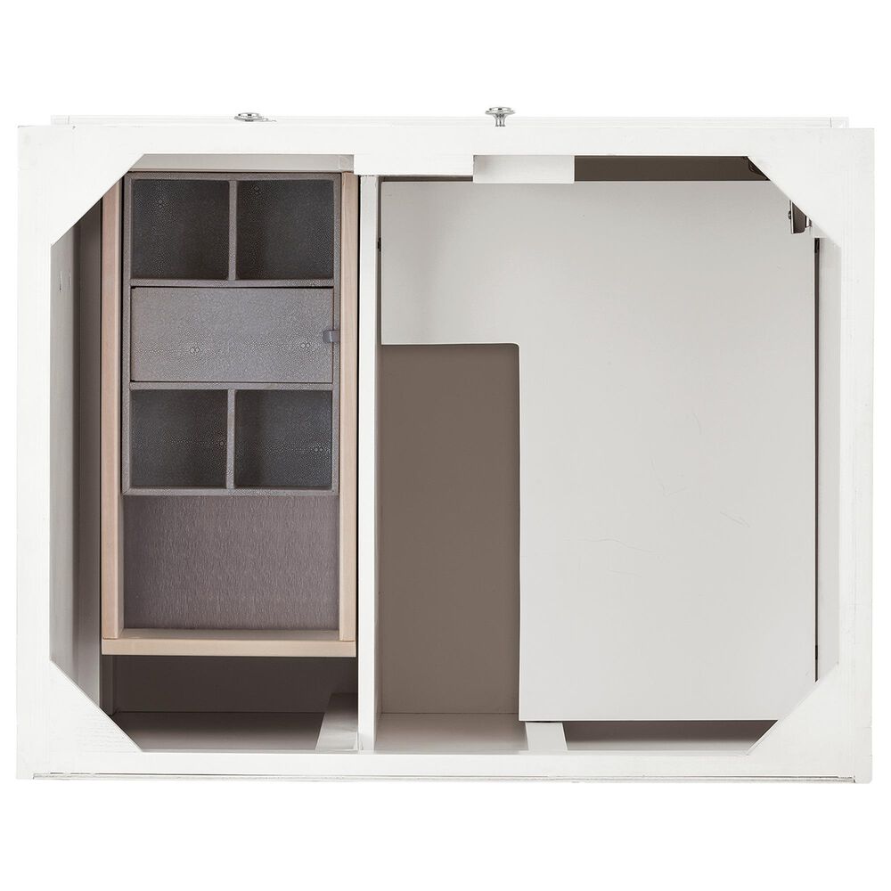 James Martin Vanities De Soto 30" Single Bathroom Vanity in Bright White with 3 cm Victorian Silver Quartz Top and Rectangular Sink, , large