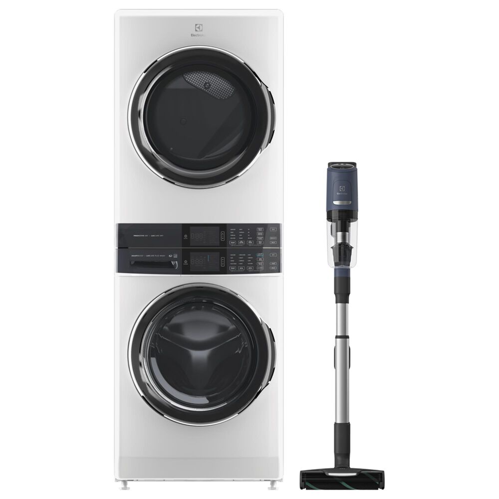 Electrolux 27" Electric Laundry Center in White & Ultimate 800 Multi-Surface Stick Vacuum, , large