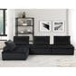 HOMLUX Anna C 4-Piece Stationary Sectional Sofa in Black Velvet, , large