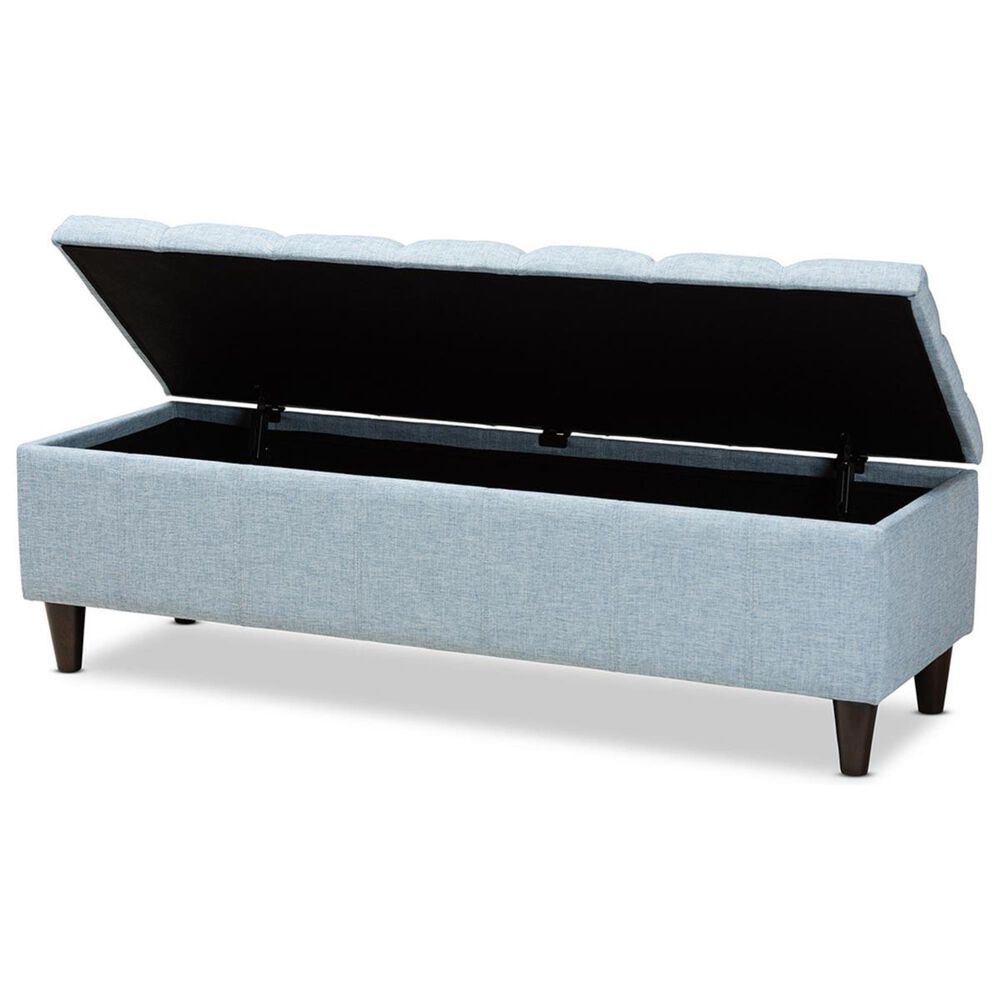 Baxton Studio Brette Storage Bench Ottoman in Blue, , large