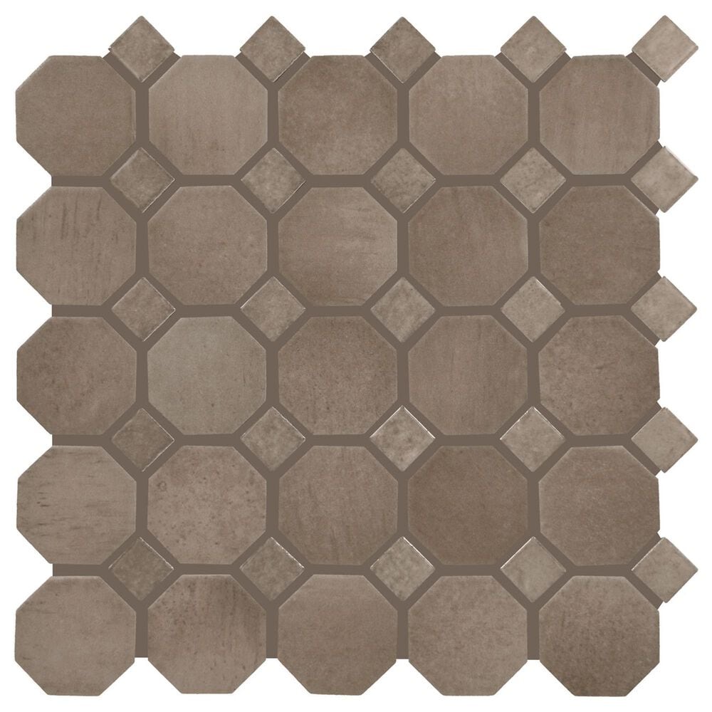 Dal-Tile Relicca Antique 12" x 12" Octagon Dot Ceramic Mosaic Sheet, , large
