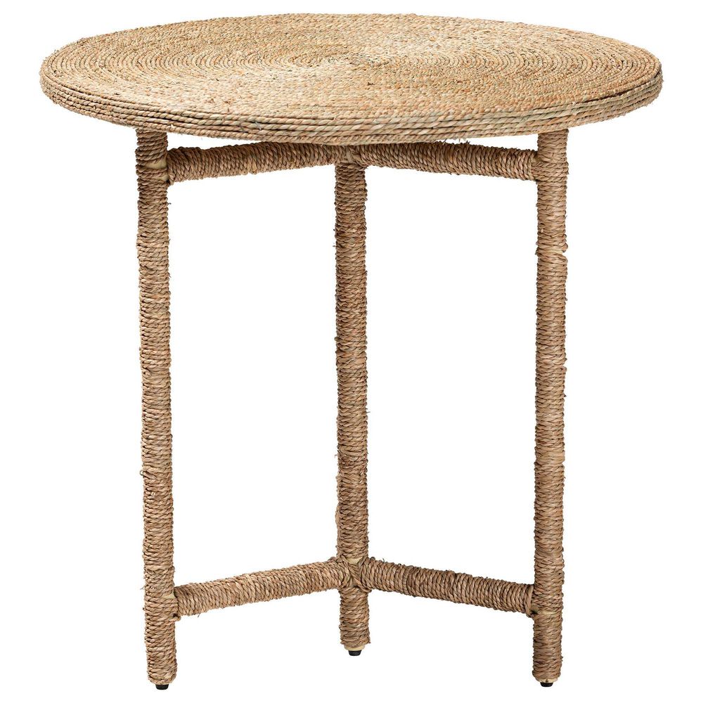 Baxton Studio Fumito Round End Table in Natural Brown, , large