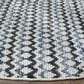 Safavieh Montauk Chevron 4" Round Ivory, Blue and Black Area Rug, , large