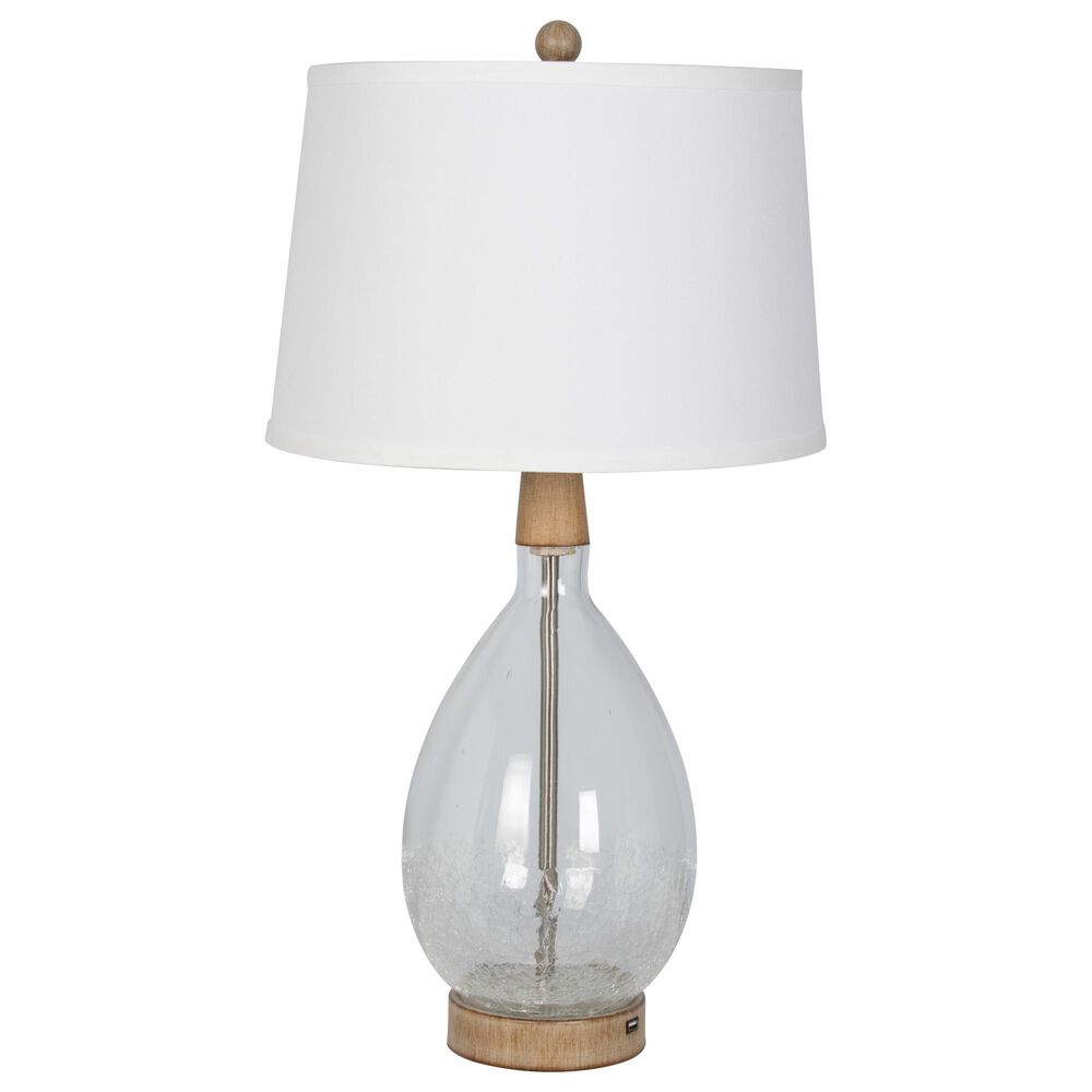 Lamps Per Se 28&quot; Glass Table Lamp in Clear and Natural, , large