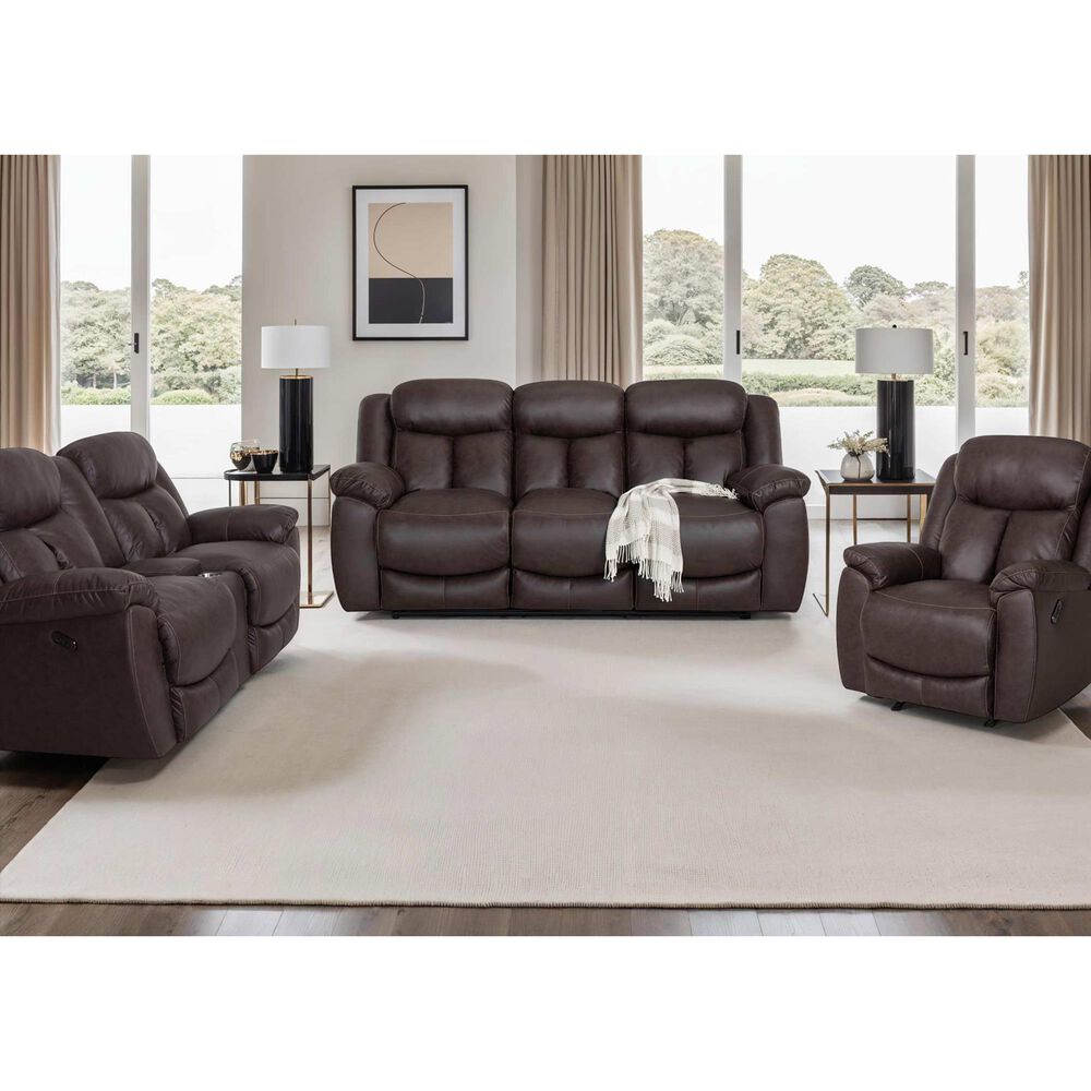 Moore Furniture Warner Manual Rocker Recliner in Duvell Coffee, , large