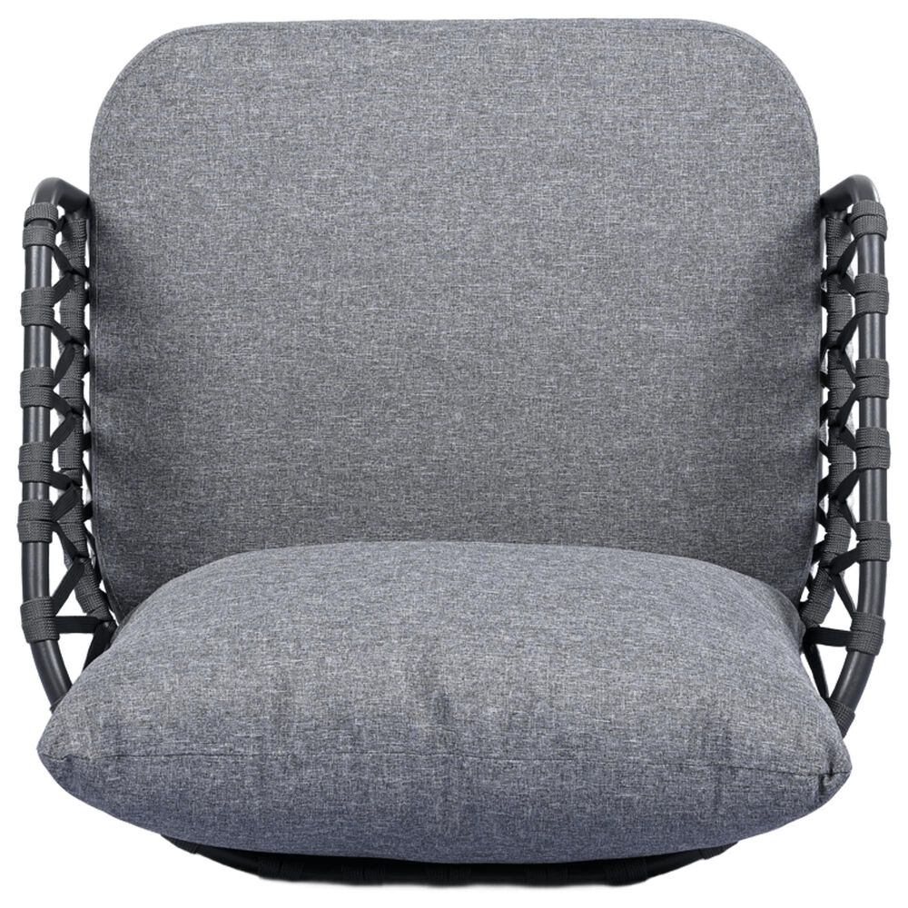Hearth and Haven 4-Piece Patio Conversation Set with Gray Cushion in Black, , large