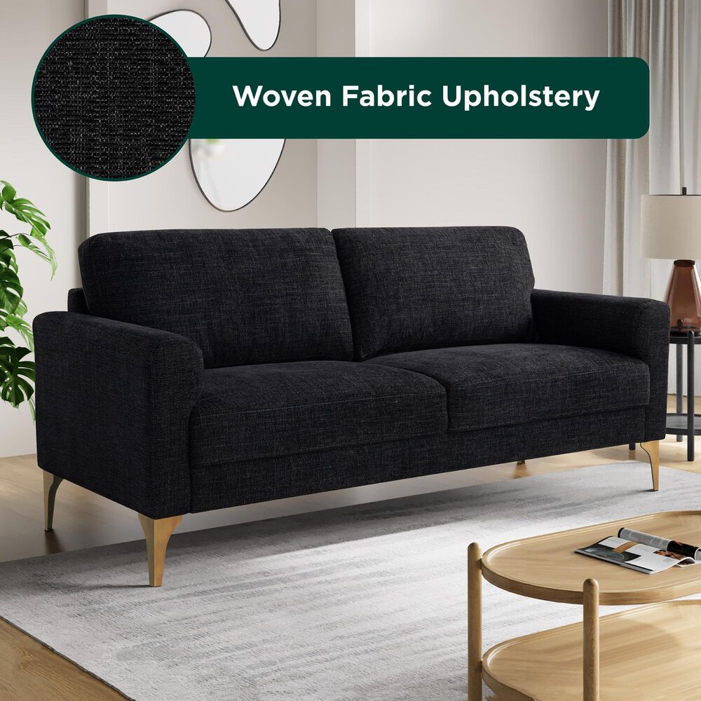 Lifestyle Solutions Mercer Stationary Sofa in Black, , large