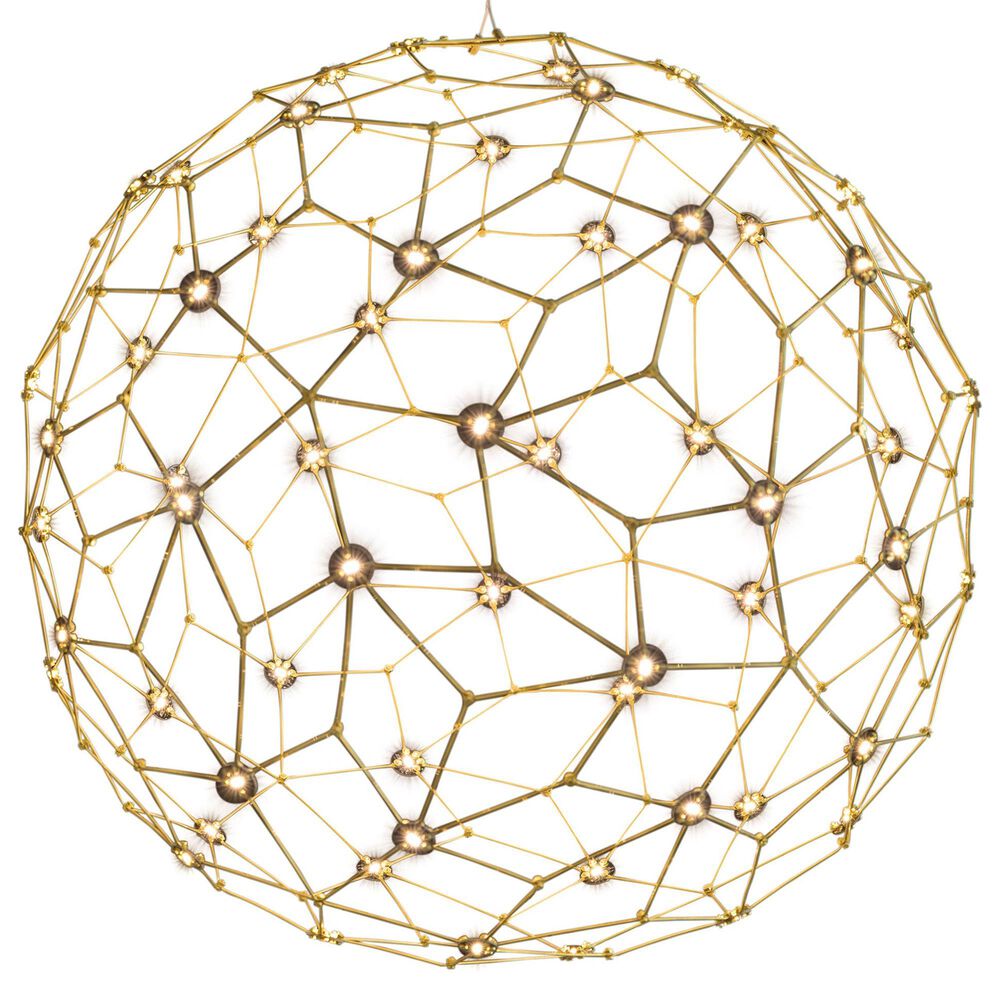 Golden Lighting Spheris 32" 1-Light LED Globe Pendant in Natural Brass, , large