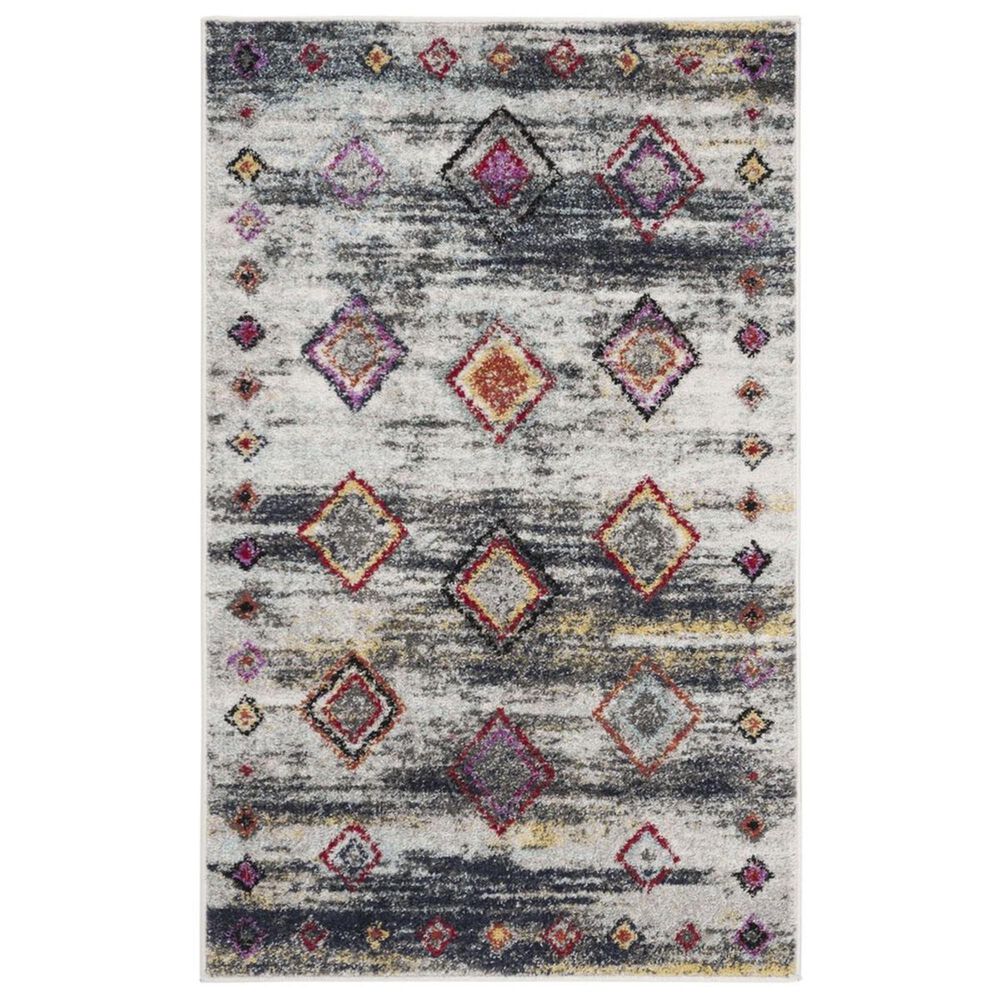 Safavieh Adirondack ADR205F 3" x 5" Light Grey and Red Area Rug, , large