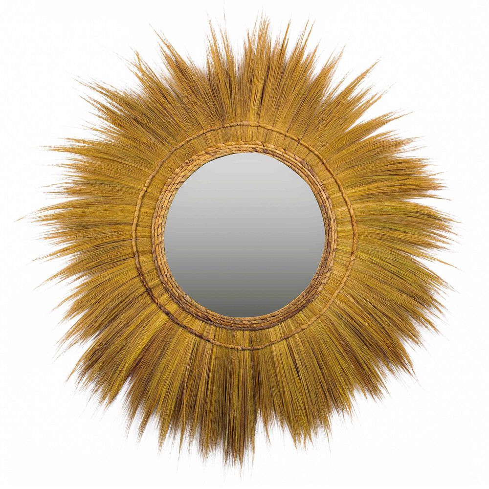 Tov Furniture Mettu Round Wall Mirror in Natural, , large