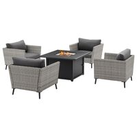 Crosley Furniture Richland 5-Piece Patio Dining Set in Gray