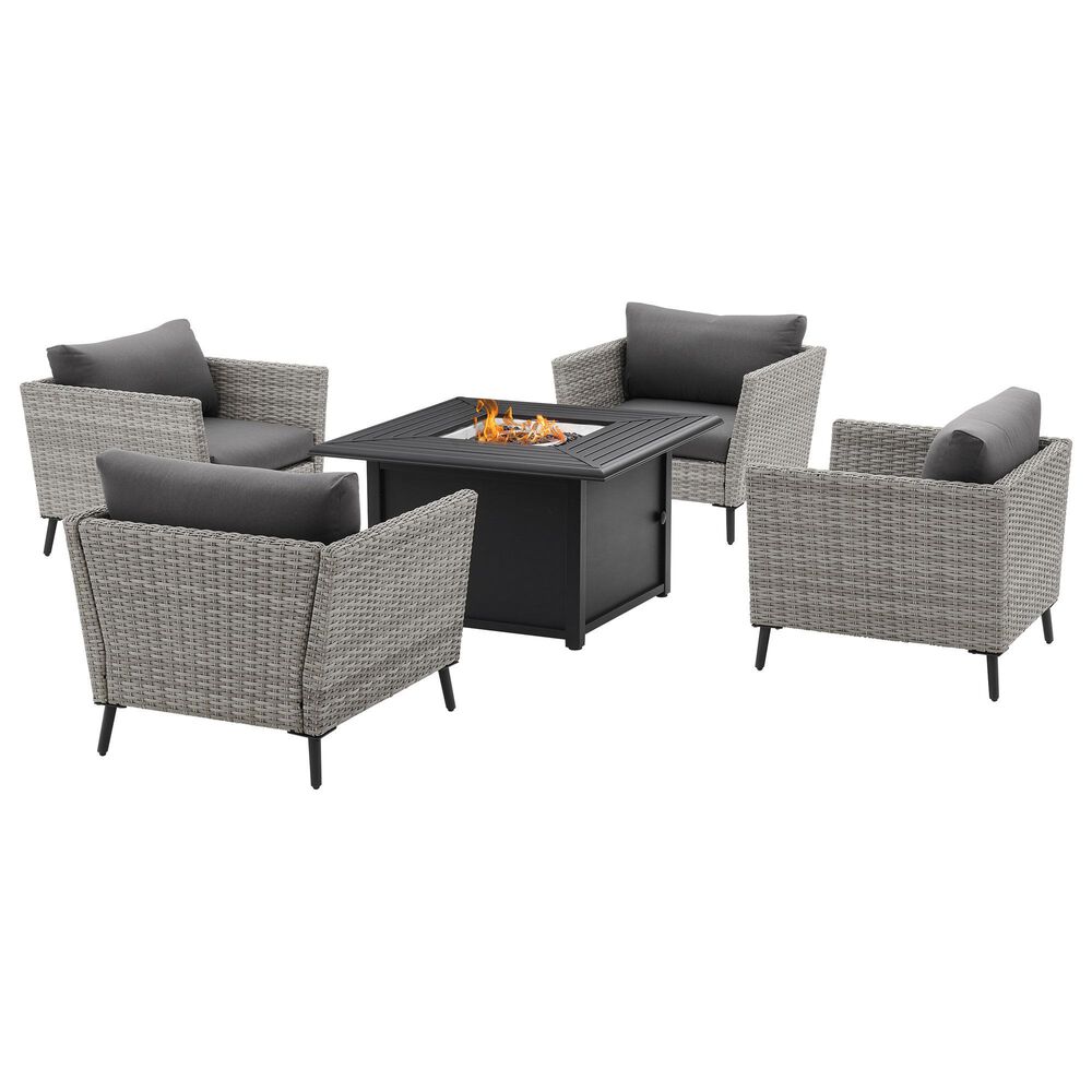 Crosley Furniture Richland 5-Piece Patio Dining Set in Gray, , large