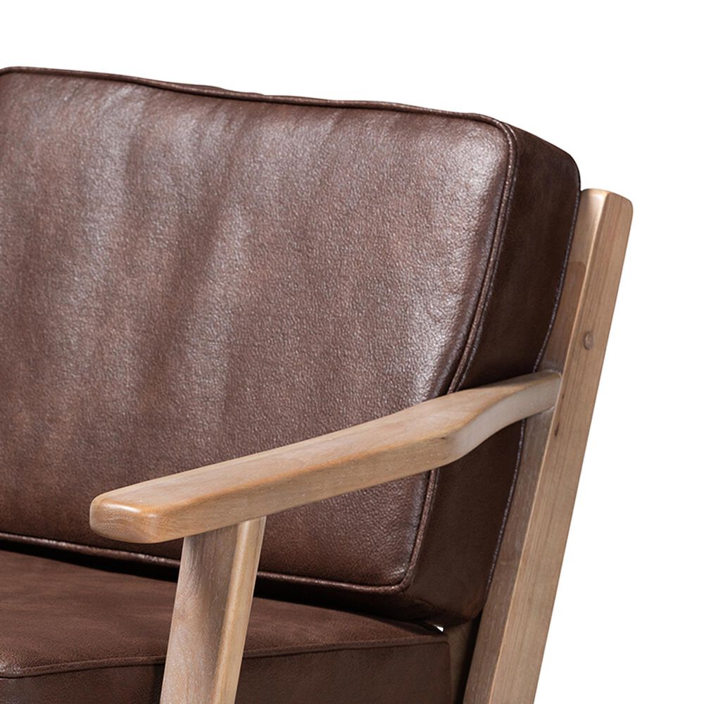 Baxton Studio Sigrid Arm Chair in Dark Brown, , large