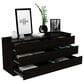 Hearth and Haven Seul 6-Drawer Double Dresser in Black, , large