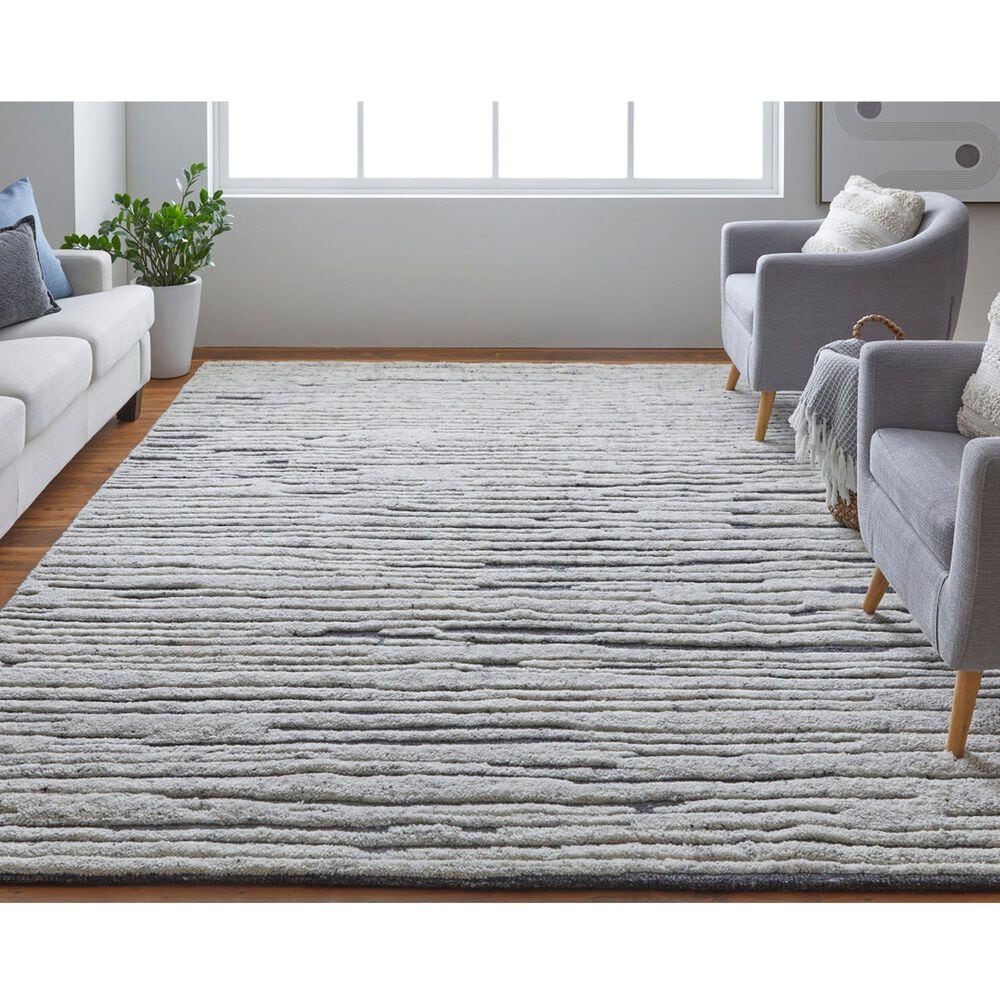 Feizy Broadfield 11&#39;6&quot; x 15&#39; Ivory and Charcoal Area Rug, , large