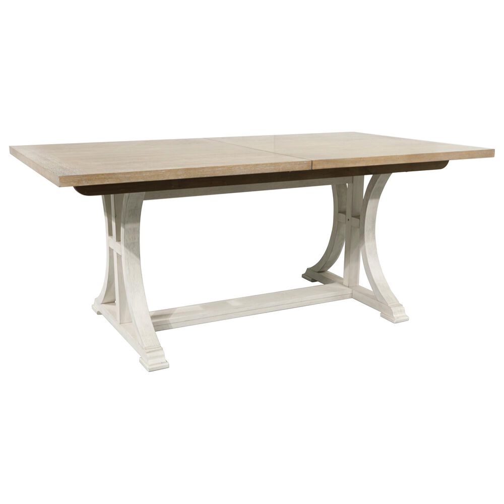 Ashley Trestle Dining Table and Chairs in Antique White and Brown, , large