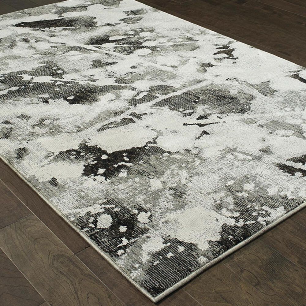 Oriental Weavers Evolution 8035B 5&#39;3&quot; x 7&#39;3&quot; Charcoal and White Area Rug, , large