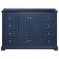 Lexora Home Dukes 48" Single Bathroom Vanity in Navy Blue with 2 cm White Cultured Marble Top and Rectangular Sink, , large