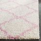 Safavieh Dallas Shag SGD257P 4" x 6" Ivory and Light Pink Area Rug, , large