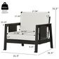 HOMLUX Outdoor Club Chair with Black Textilene Accents in White, , large