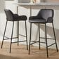 LumiSource Daniella Bar Stool with Black Faux Leather Upholstery in Black (Set of 2), , large