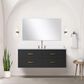 Lexora Home Castor 48" Single Bathroom Vanity in Black with 2 cm White Cultured Marble Top and Rectangular Sink, , large