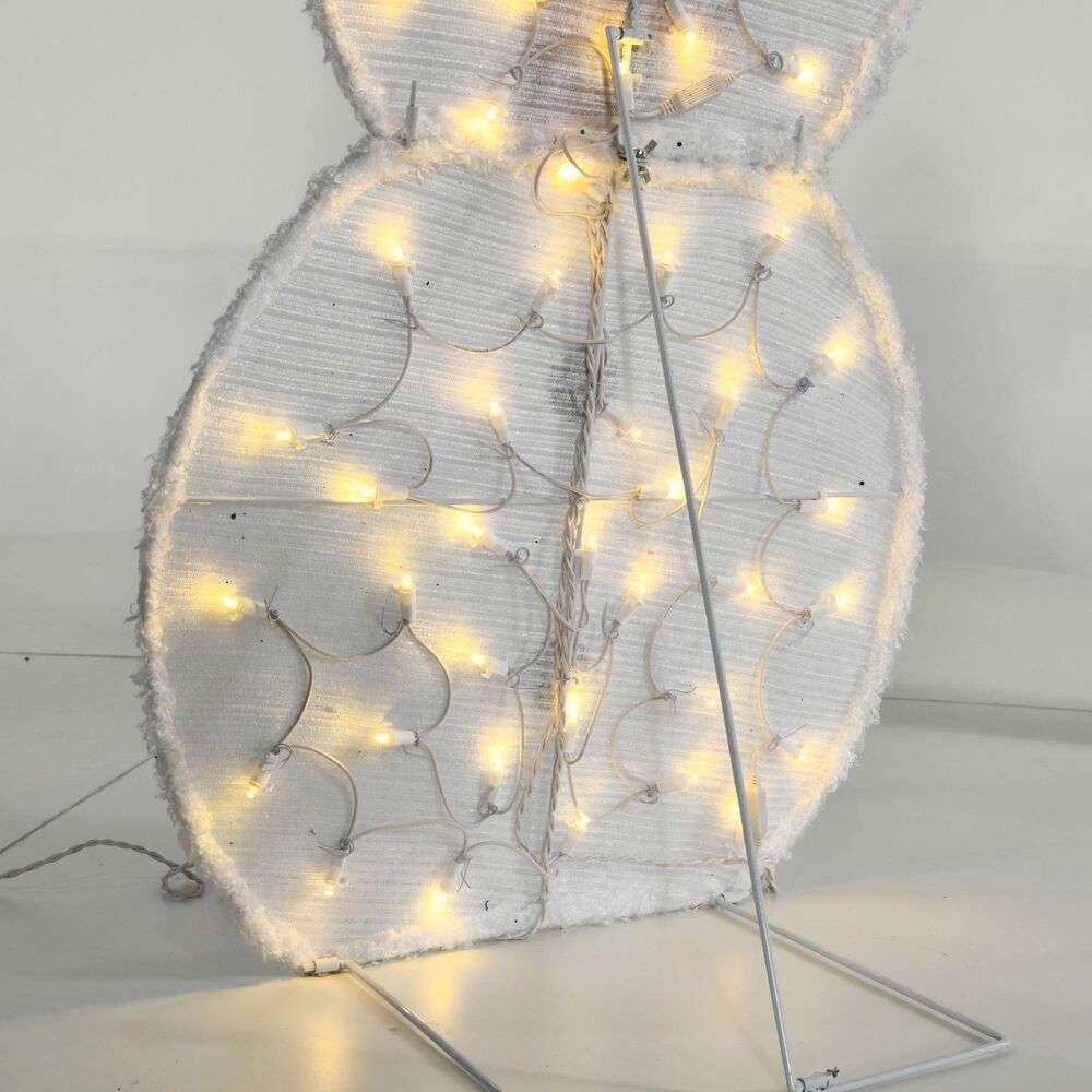 HOMLUX 3-Piece Snowman Set with LED Lights in White, , large