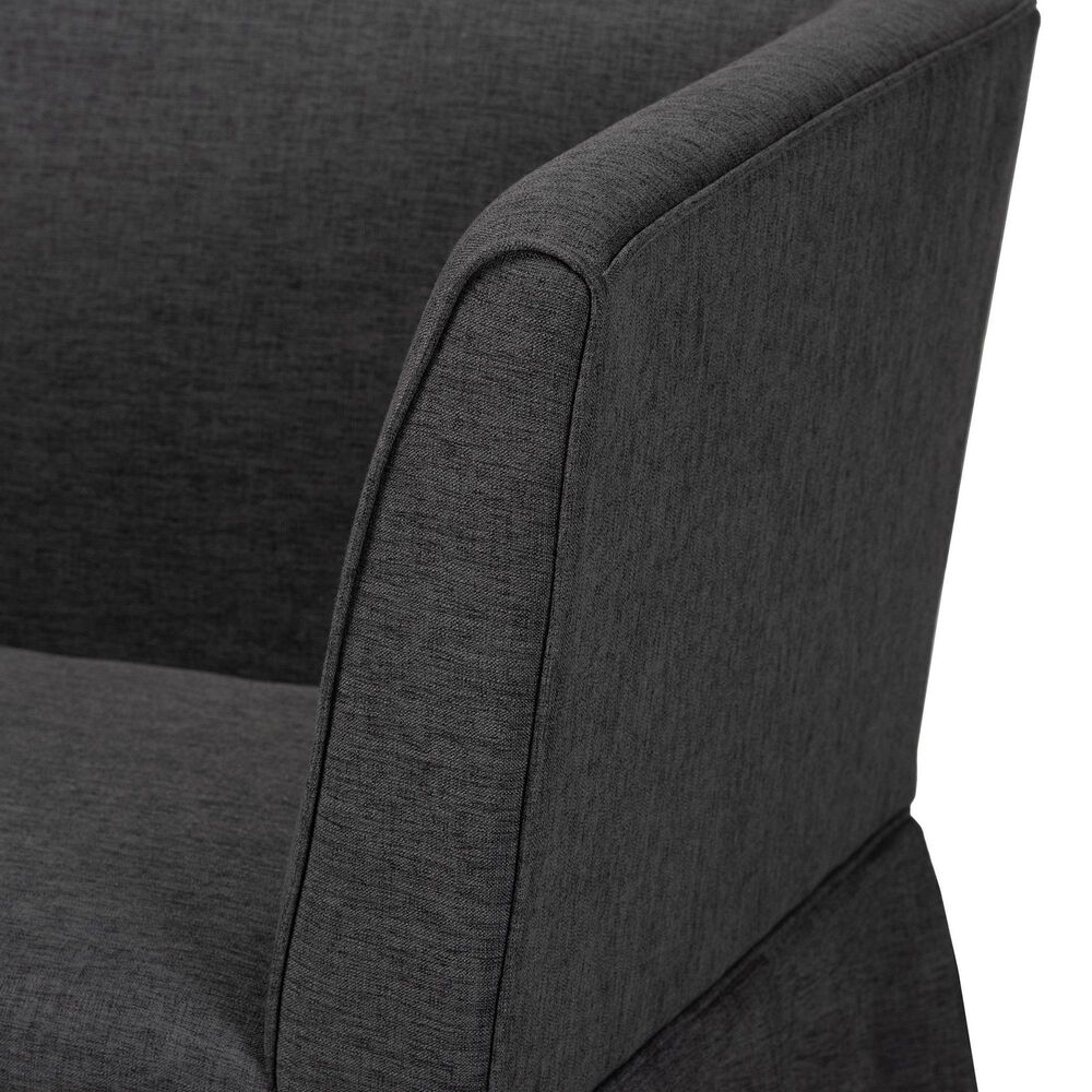 Baxton Studio Bryna 2-Piece Dining Nook Bench Set with Dark Grey Cushion in Dark Brown, , large