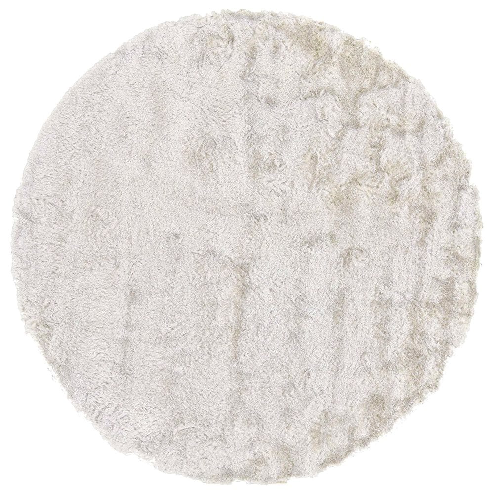 Feizy Indochine 8" Round White Area Rug, , large