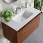 James Martin Vanities Mantova 35.4" Single Vanity in Mid-Century Walnut and Matte Black with 3 cm Glossy White Composite Stone Top and Rectangular Sink, , large