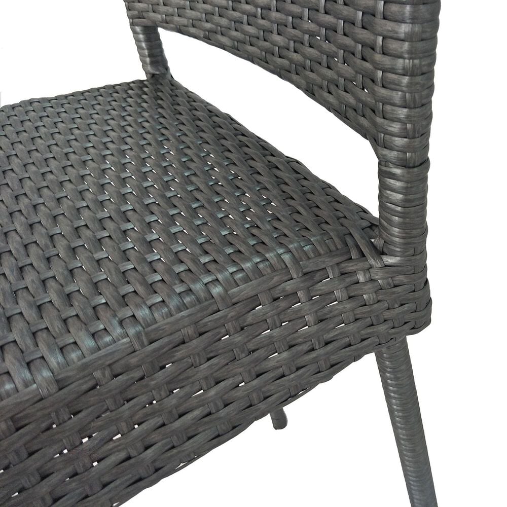 Hearth and Haven Outdoor Rattan Armless Barstool in Grey (Set of 2), , large