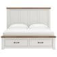 Ashley Rustic King Storage Panel Bed with White and Brown, , large