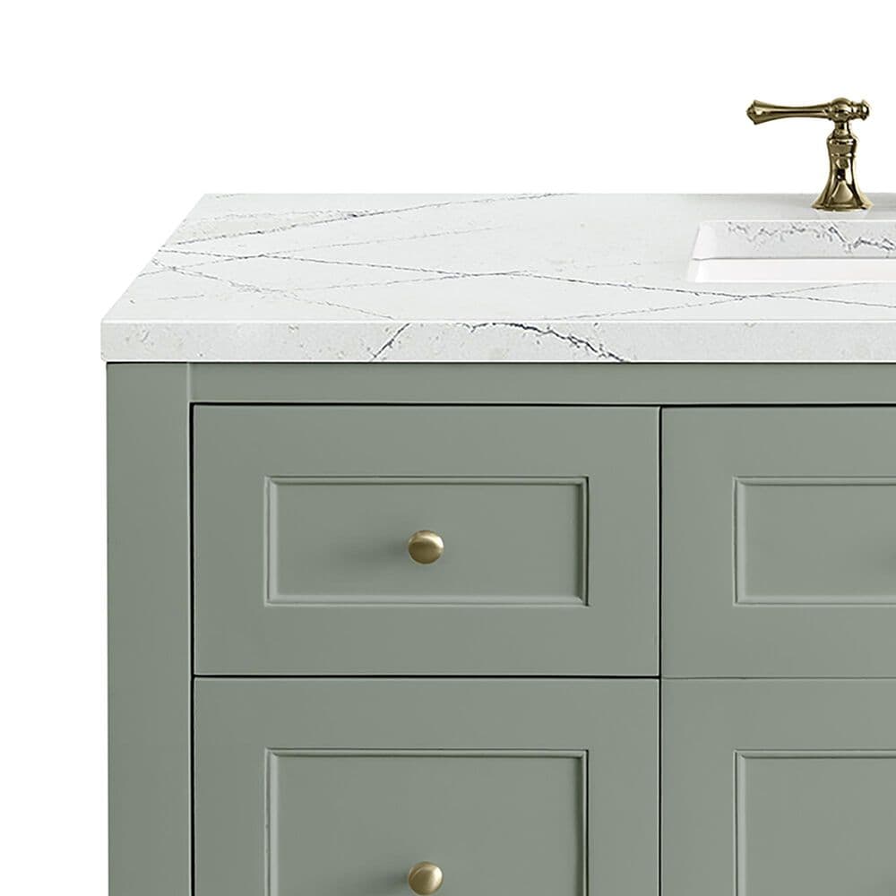 James Martin Vanities Breckenridge 48&quot; Single Bathroom Vanity in Smokey Celadon with 3 cm Ethereal Noctis Quartz Top and Rectangular Sink, , large
