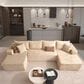 HOMLUX 134.6" Sectional Sofa with High Density Foam in Beige, , large