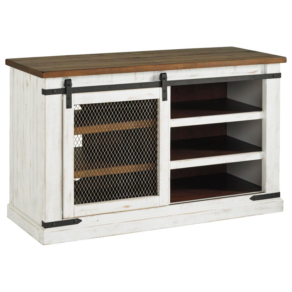Signature Design by Ashley Wystfield 50" TV Stand in Distressed White and Brown, , large