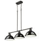 Golden Lighting Duncan 3-Light Pendant with Black Shade in Rubbed Bronze, , large