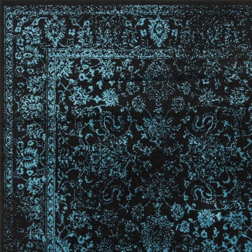 Safavieh Adirondack ADR109K 6&#39; Round Black and Teal Area Rug, , large