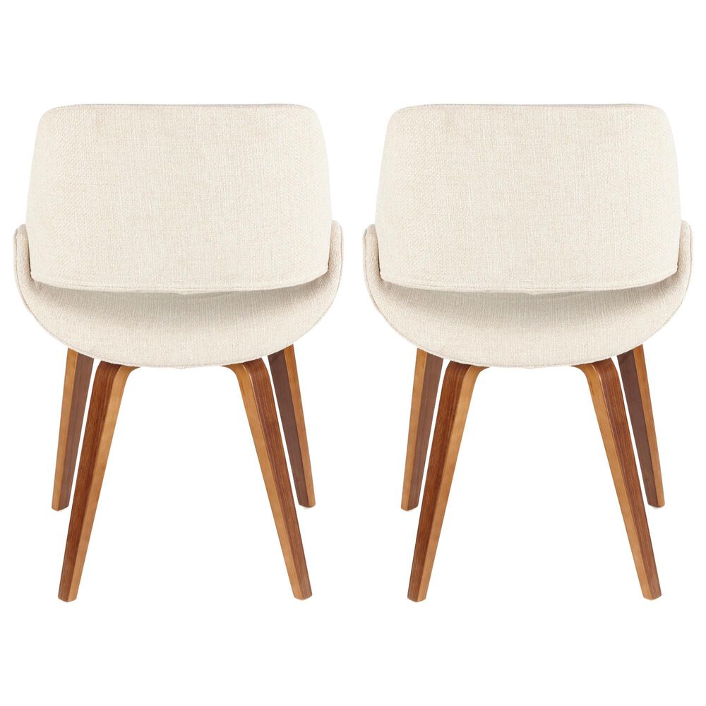Lumisource Fabrizzi Dining Chair in Cream/Walnut &#40;Set of 2&#41;, , large