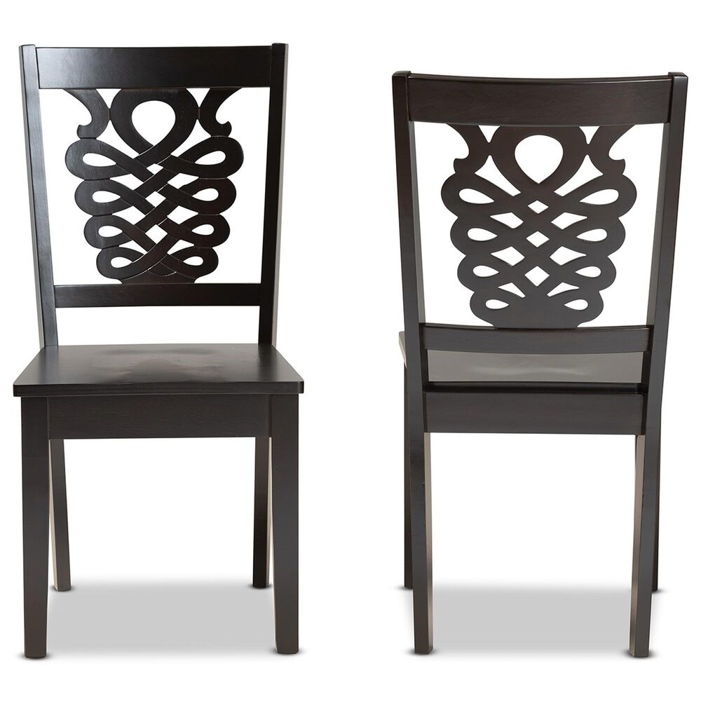 Baxton Studio Gervais Side Chair in Dark Brown (Set of 2), , large