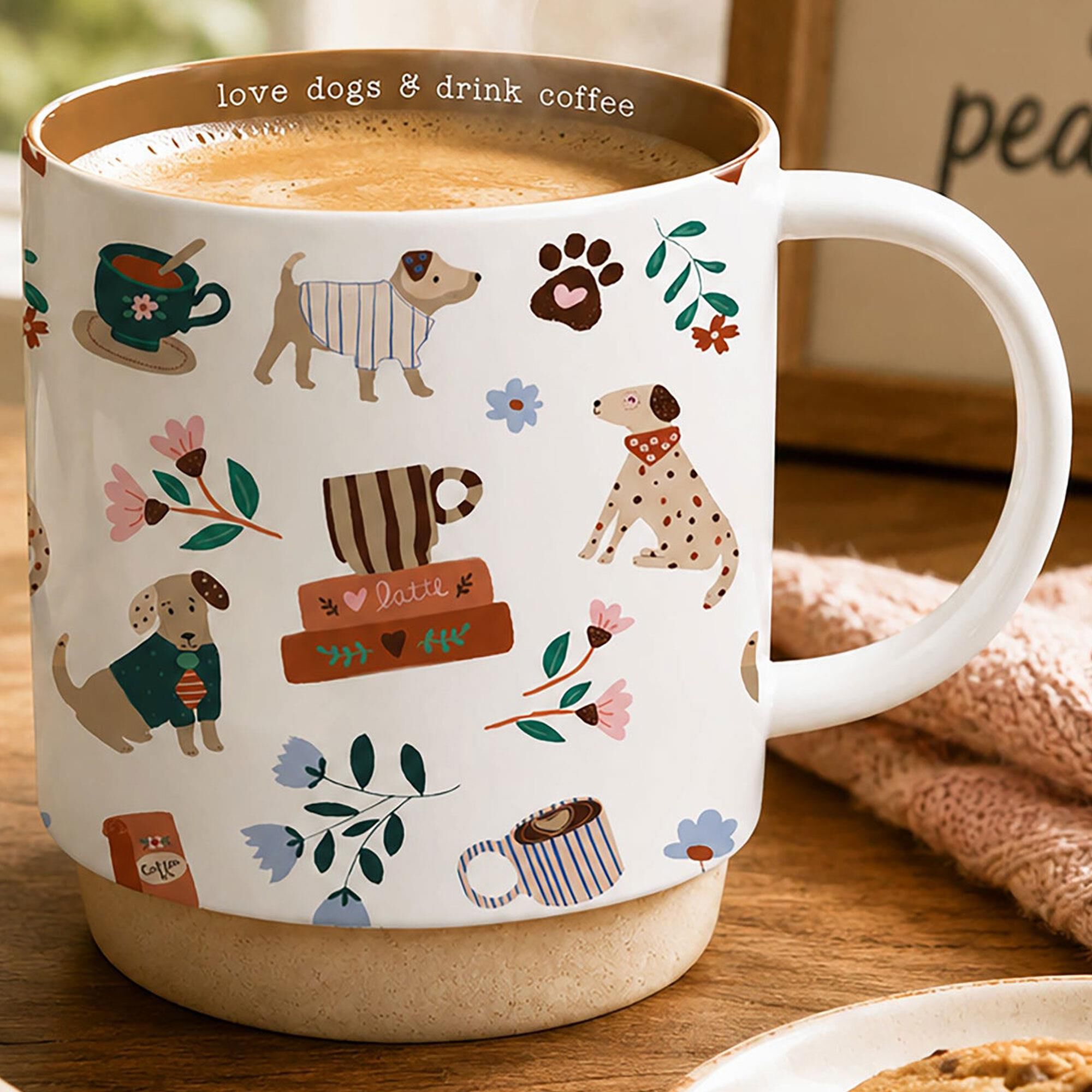 Pavilion 18 Oz Love Dogs Mug in White