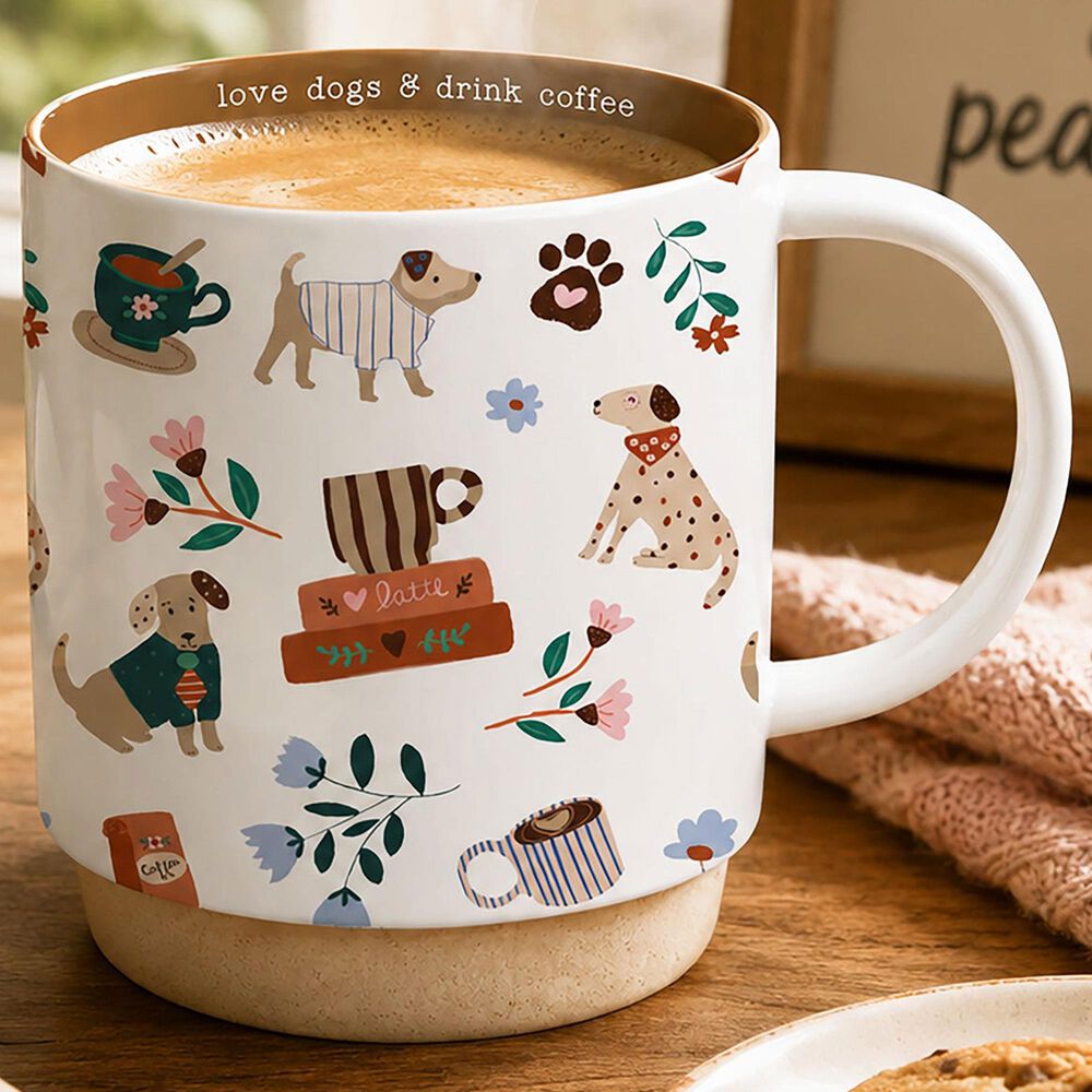 Pavilion 18 Oz Love Dogs Mug in White, , large