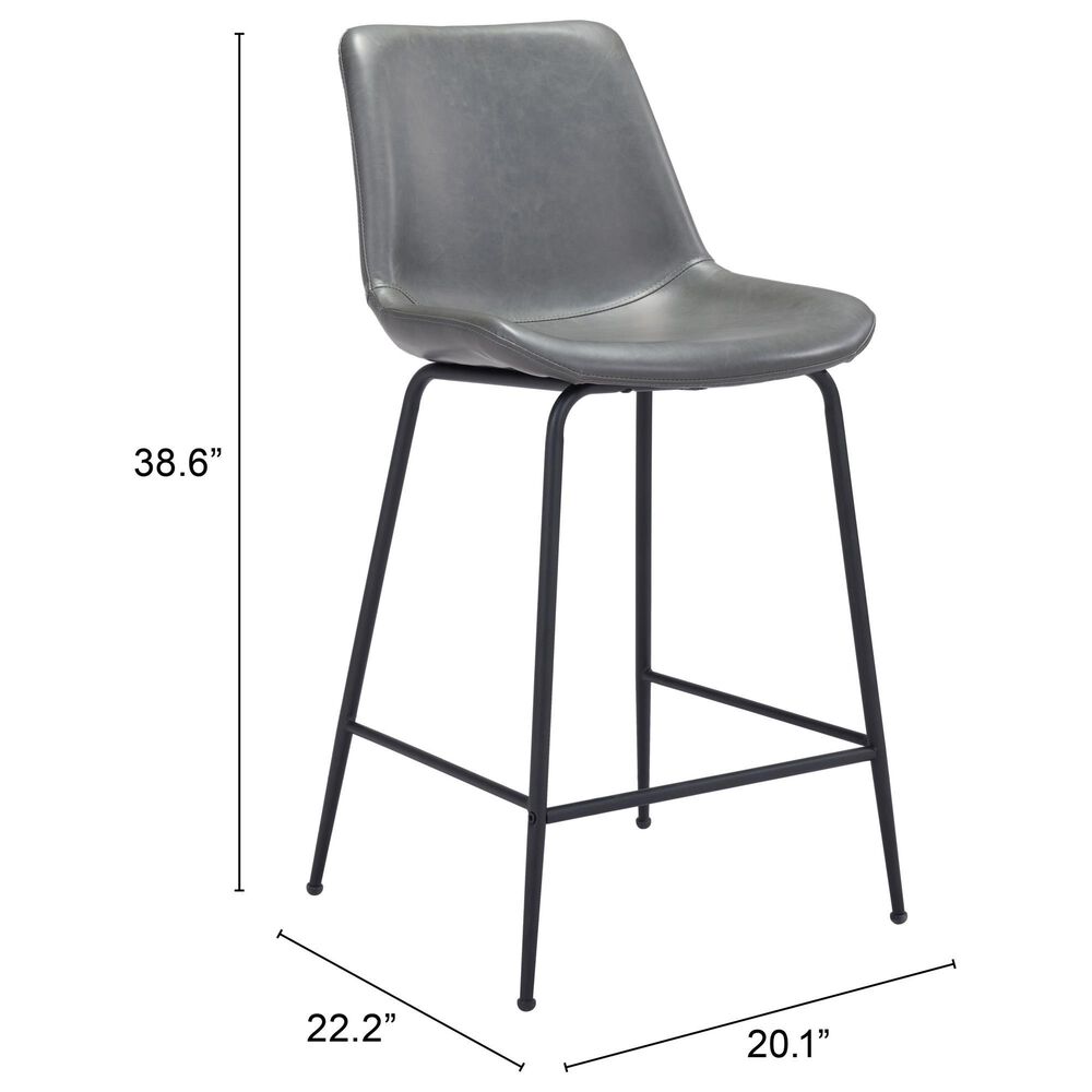 Zuo Modern Byron Counter Chair in Gray/Black, , large